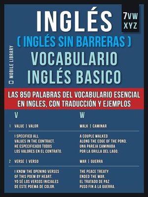 cover image of Inglés (Inglés Sin Barreras) Vocabulario Inglés Basico--8--VWXYZ